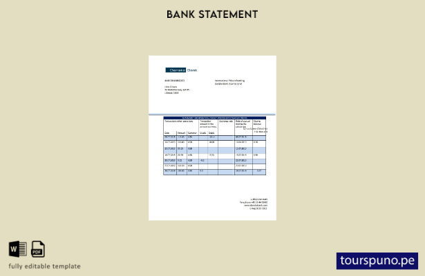 listo para imprimir plantilla de word   extracto bancario de Danskebank de Dinam